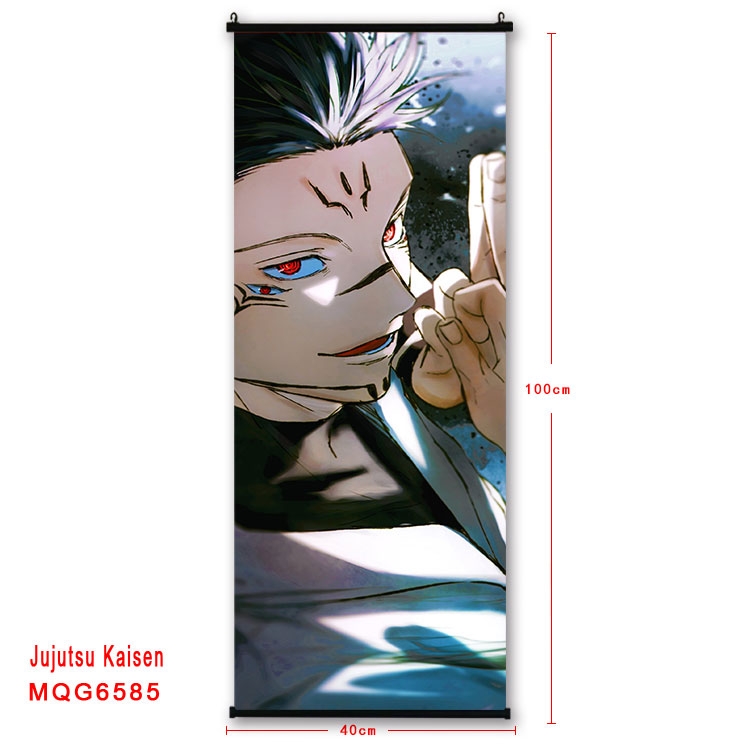 Jujutsu Kaisen Anime black Plastic rod Cloth painting Wall Scroll  40X100CM MQG-6585