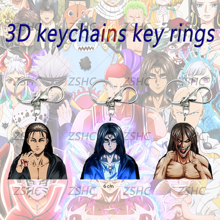 Shingeki no Kyojin 3D gradient acrylic keychain cardboard packaging 5-8CM  price for 5 pcs K-A03