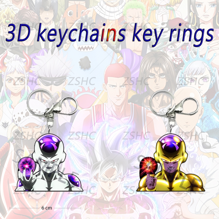 DRAGON BALL 3D gradient acrylic keychain cardboard packaging 5-8CM  price for 5 pcs  K-DB10
