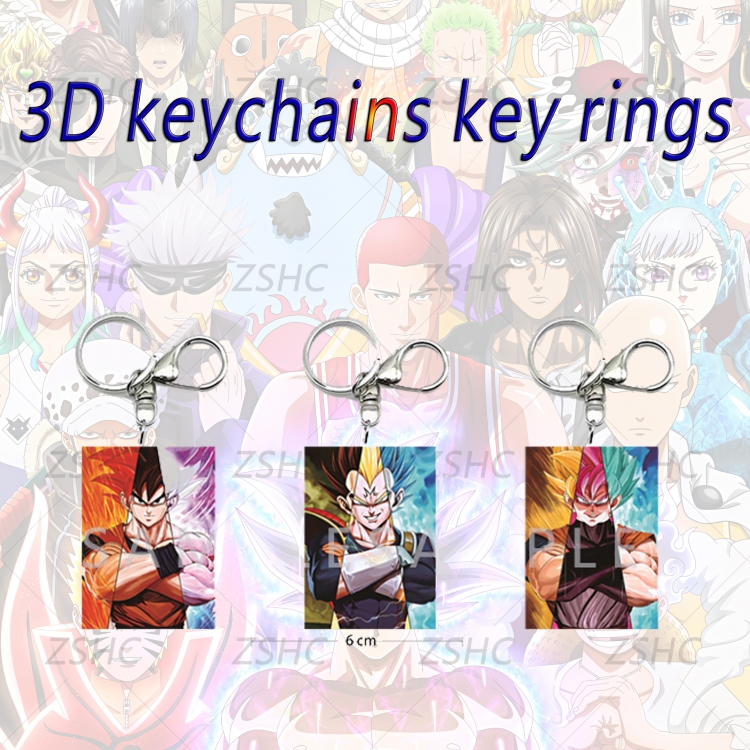 DRAGON BALL 3D gradient acrylic keychain cardboard packaging 5-8CM  price for 5 pcs K-DBZ1
