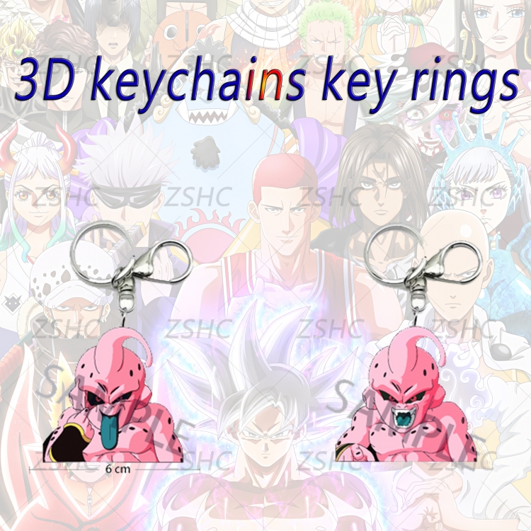DRAGON BALL 3D gradient acrylic keychain cardboard packaging 5-8CM  price for 5 pcs K-DB03