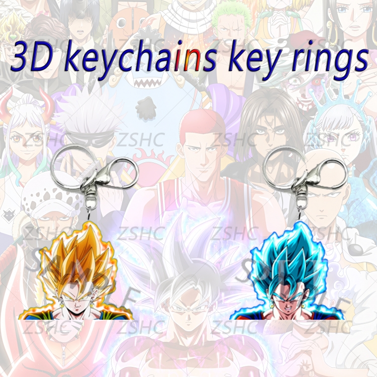 DRAGON BALL 3D gradient acrylic keychain cardboard packaging 5-8CM  price for 5 pcs  K-DB12
