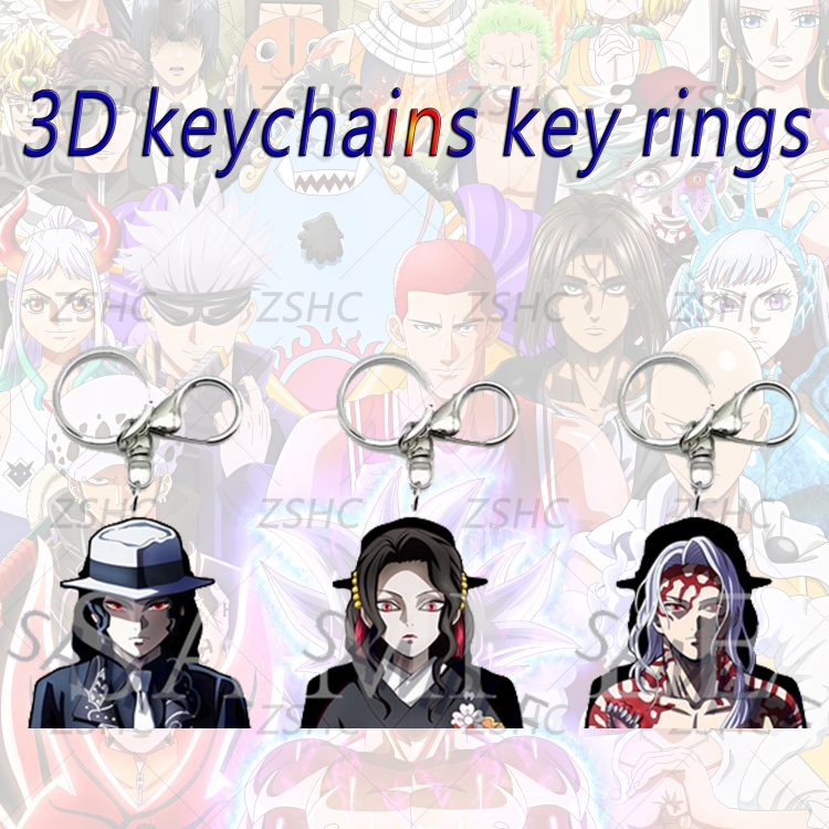 Demon Slayer Kimets 3D gradient acrylic keychain cardboard packaging 5-8CM  price for 5 pcs K-DS20