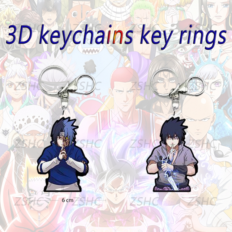 Naruto 3D gradient acrylic keychain cardboard packaging 5-8CM  price for 5 pcs  K-N06