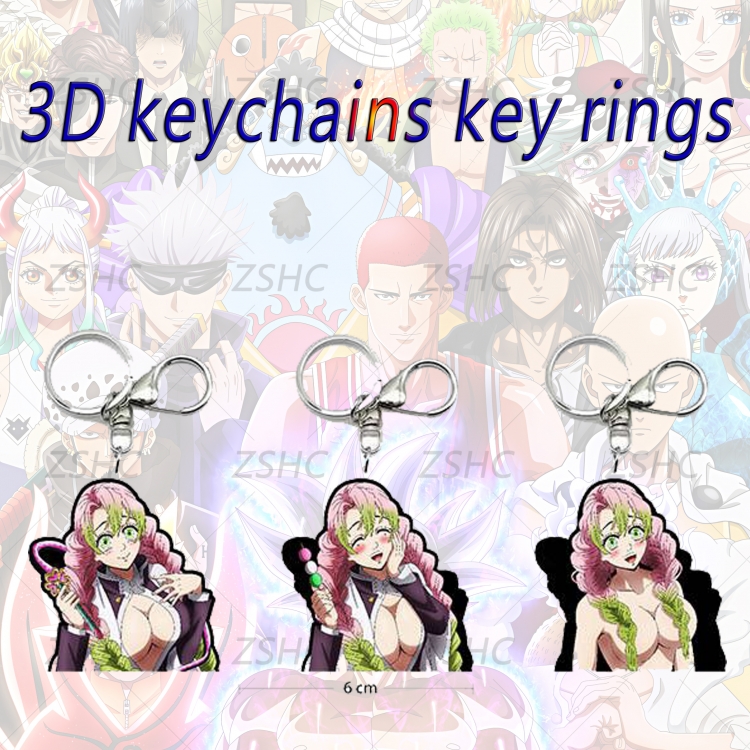 Demon Slayer Kimets 3D gradient acrylic keychain cardboard packaging 5-8CM  price for 5 pcs K-DS31