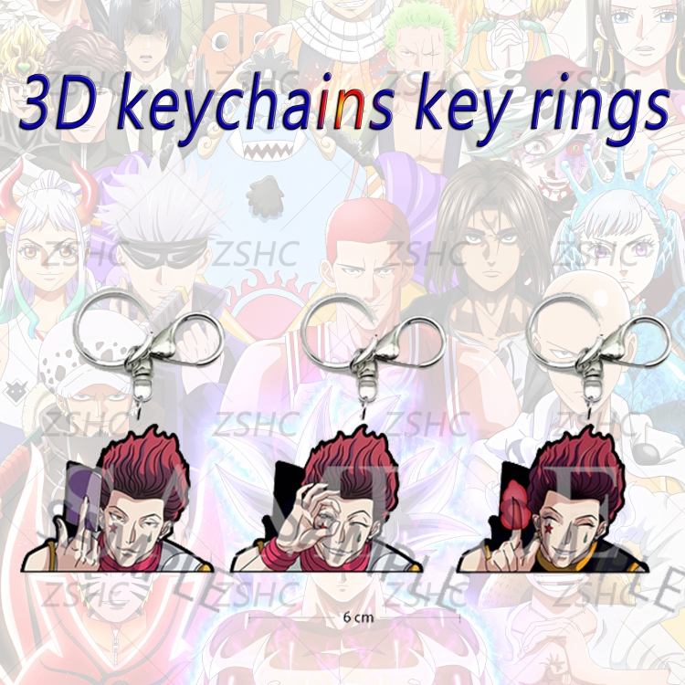 HunterXHunter 3D gradient acrylic keychain cardboard packaging 5-8CM  price for 5 pcs K-H04