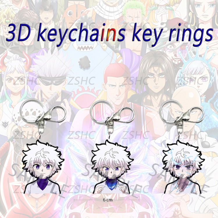 HunterXHunter 3D gradient acrylic keychain cardboard packaging 5-8CM  price for 5 pcs K-H02