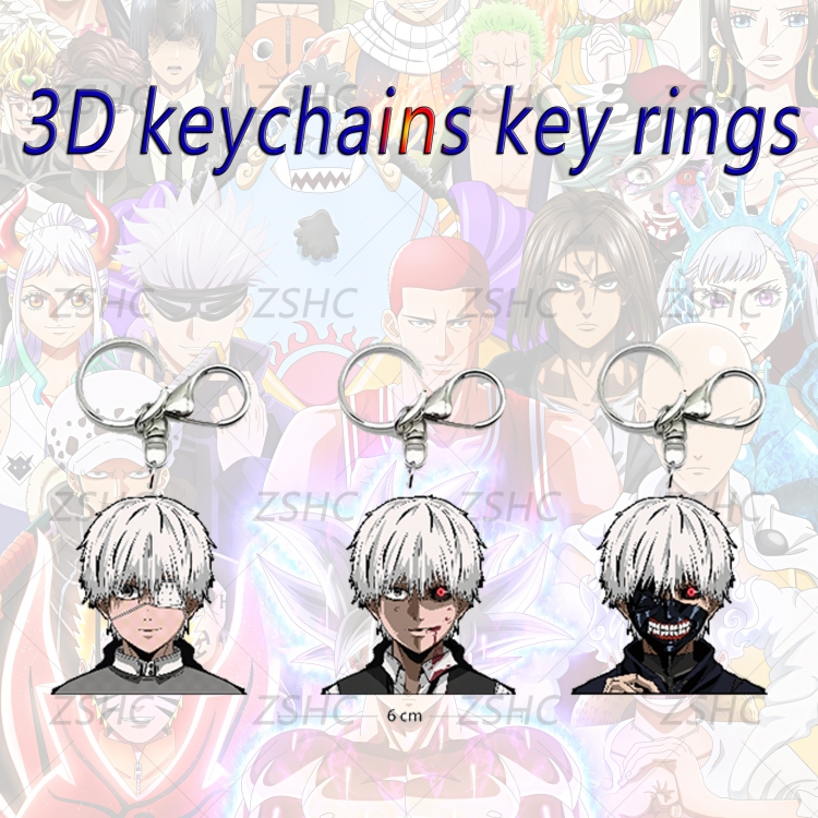 HunterXHunter 3D gradient acrylic keychain cardboard packaging 5-8CM  price for 5 pcs K-G01