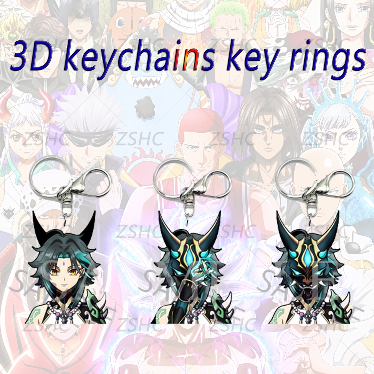 HunterXHunter 3D gradient acrylic keychain cardboard packaging 5-8CM  price for 5 pcs  K-GI01