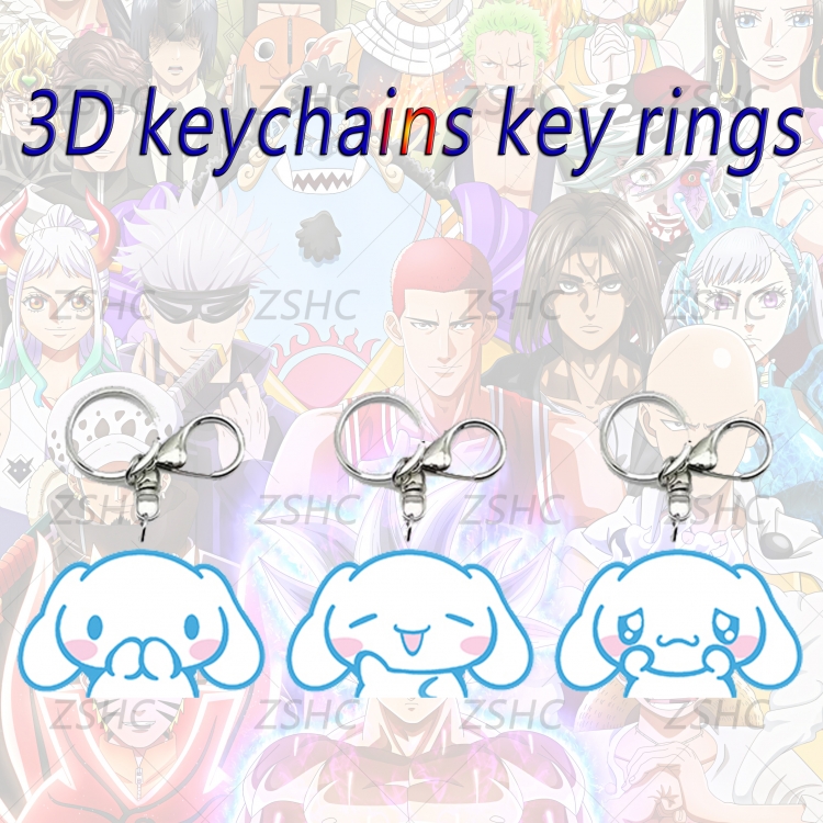 Cinnamoroll 3D gradient acrylic keychain cardboard packaging 5-8CM  price for 5 pcs