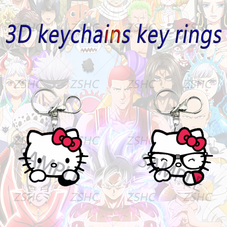 hello kitty 3D gradient acrylic keychain cardboard packaging 5-8CM  price for 5 pcs