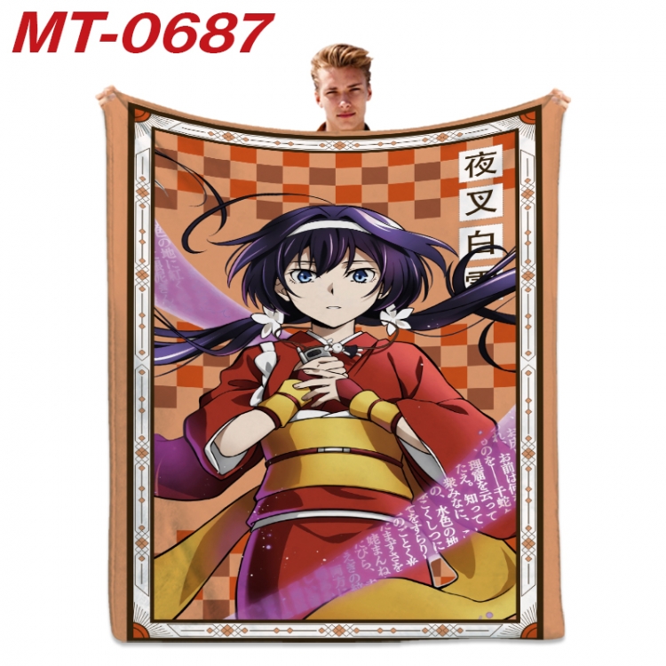 Bungo Stray Dogs  Anime flannel blanket air conditioner quilt double-sided printing 100x135cm MT-0687