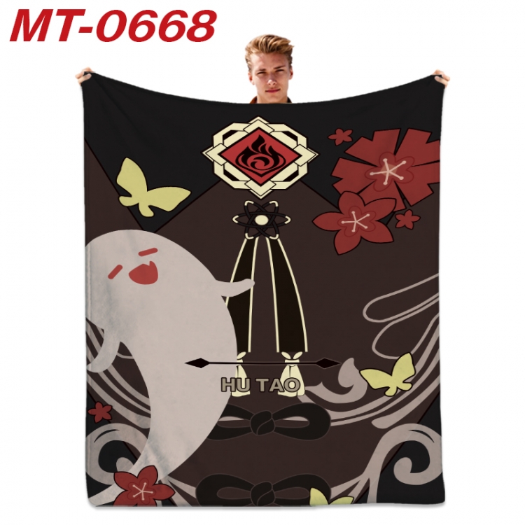 Genshin Impact  Anime flannel blanket air conditioner quilt double-sided printing 100x135cm MT-0668