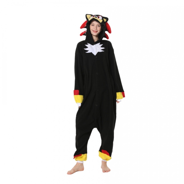 Sonic The Hedgehog Animal cartoon series COS performance suit, fleece one piece pajamas from S to XL