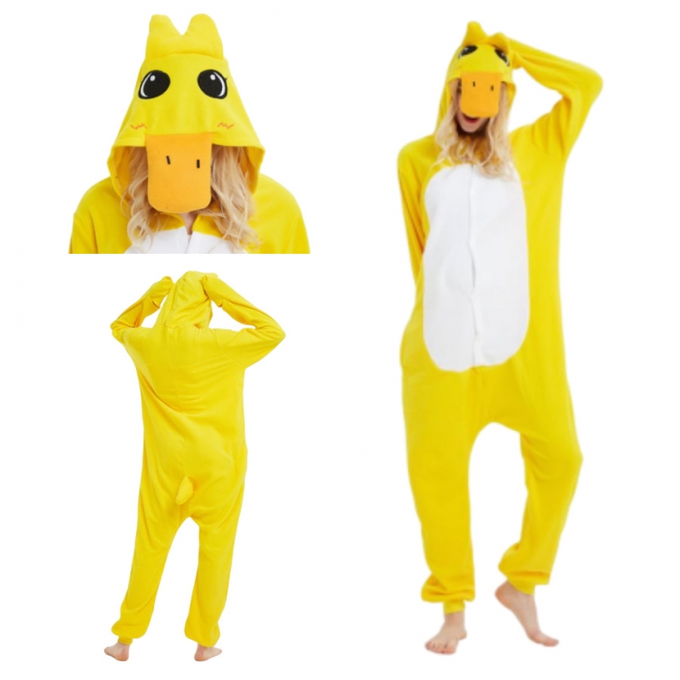 B.Duck Animal cartoon series COS performance suit, fleece one piece pajamas from S to XL