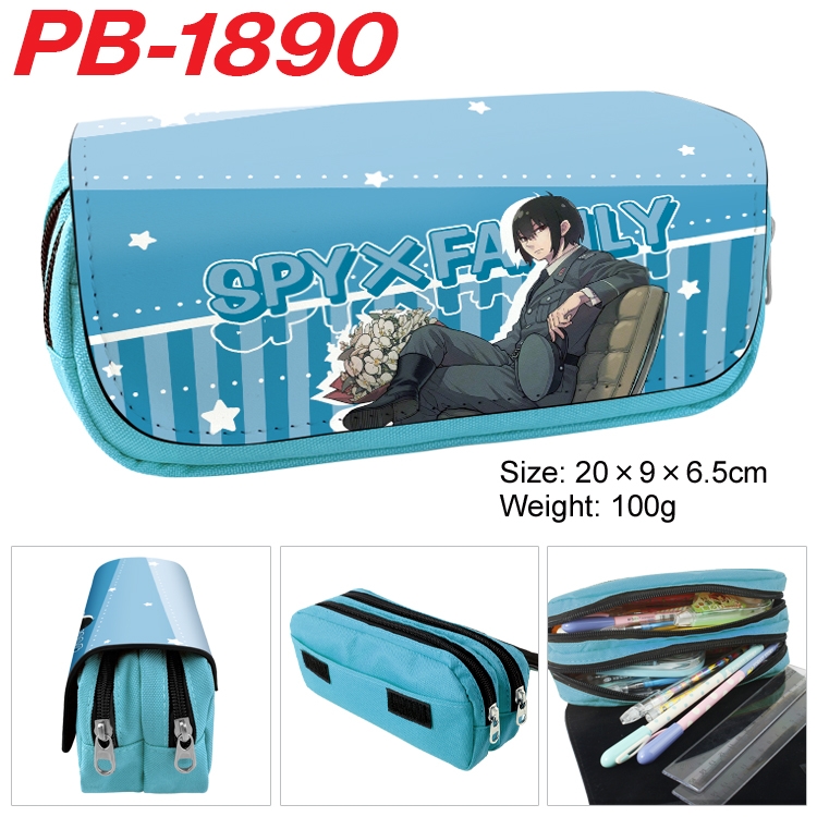 SPY×FAMILY Anime double-layer pu leather printing pencil case 20x9x6.5cm PB-1890
