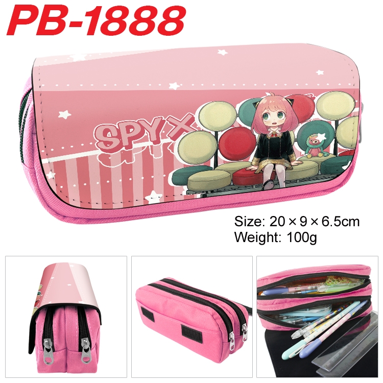 SPY×FAMILY Anime double-layer pu leather printing pencil case 20x9x6.5cm PB-1888