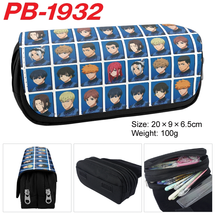 BLUE LOCK Anime double-layer pu leather printing pencil case 20x9x6.5cm PB-1932