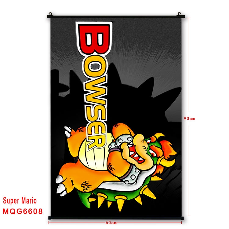 Super Mario Anime black Plastic rod Cloth painting Wall Scroll 60X90CM MQG-6608