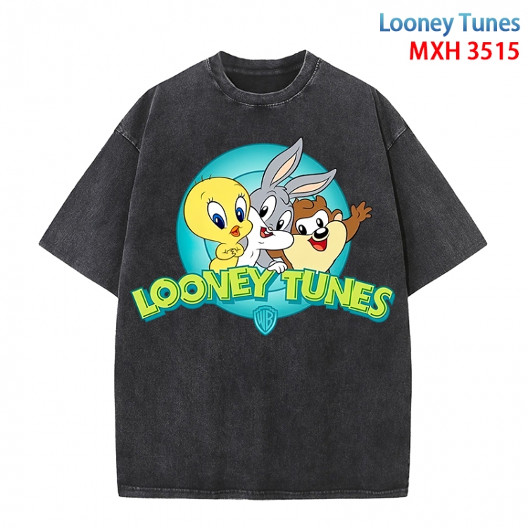 Looney Tunes Anime peripheral pure cotton washed and worn T-shirt from S to 4XL MXH-3515