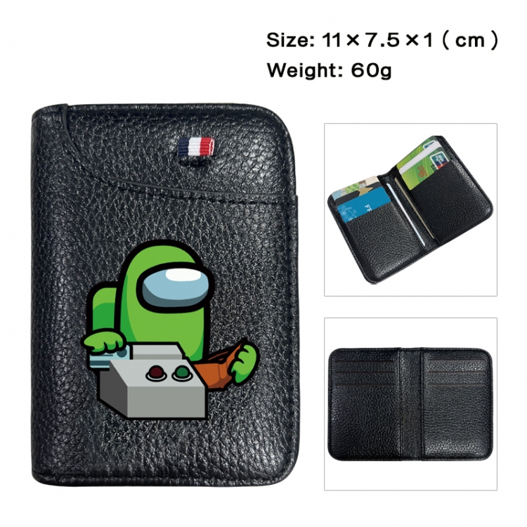 among-us Anime PU Half Fold Wallet Card Bag 11X7.5X1cm 60G