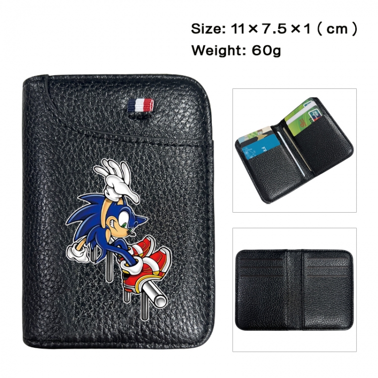 Sonic The Hedgehog Anime PU Half Fold Wallet Card Bag 11X7.5X1cm 60G