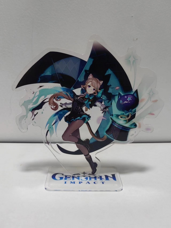 Genshin Impact Anime Laser Acrylic Humanoid keychain Standing Plates
