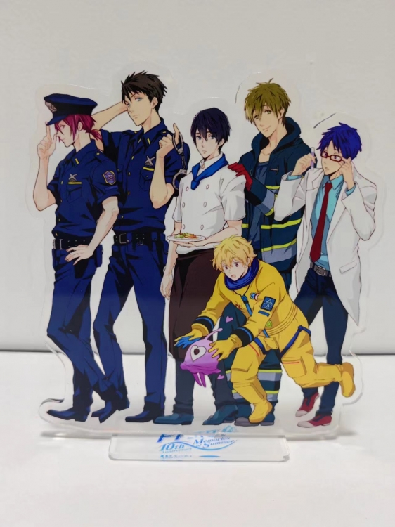 Free!  Anime Laser Acrylic Humanoid  keychain big Standing Plates 15.8cm
