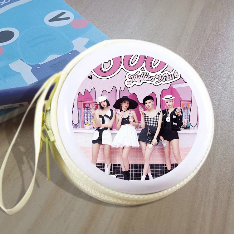 BLACK PINK Animation peripheral Tinning zipper zero wallet key bag