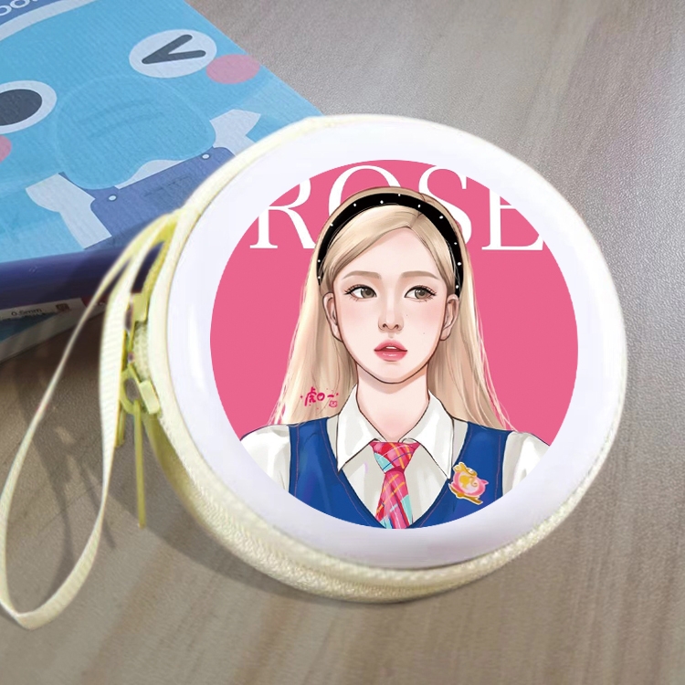 BLACK PINK Animation peripheral Tinning zipper zero wallet key bag