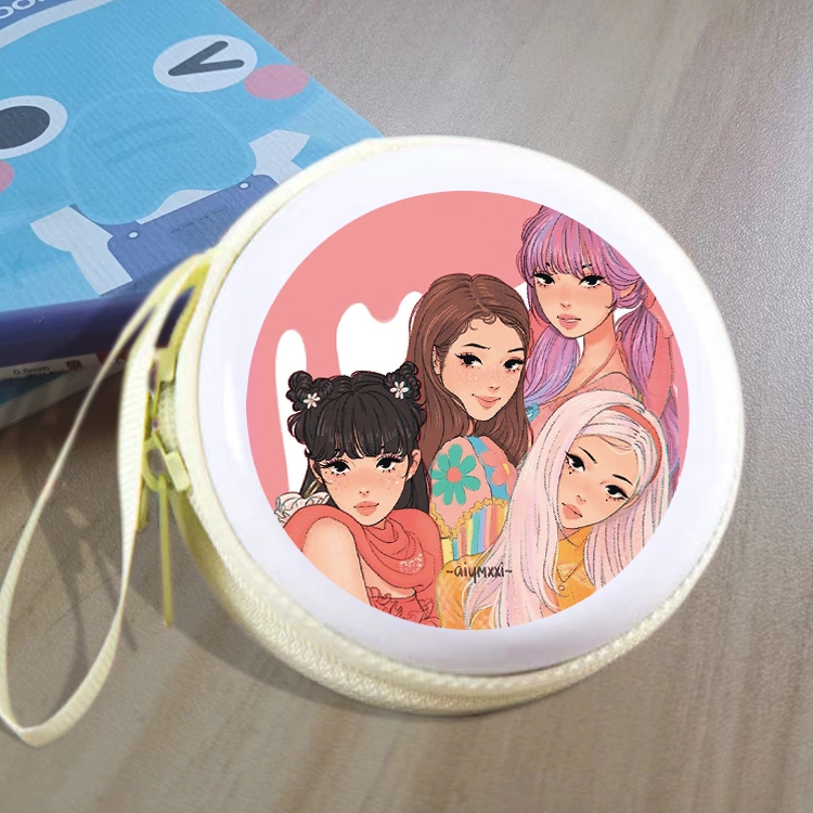 BLACK PINK Animation peripheral Tinning zipper zero wallet key bag