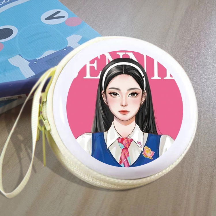 BLACK PINK Animation peripheral Tinning zipper zero wallet key bag