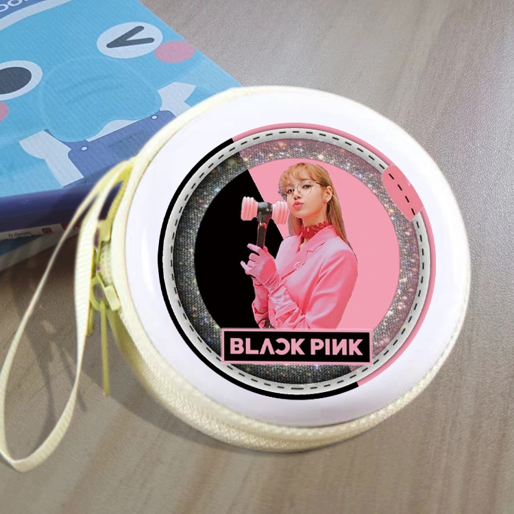 BLACK PINK Animation peripheral Tinning zipper zero wallet key bag