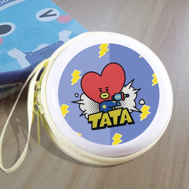 BTS Animation peripheral Tinning zipper zero wallet key bag