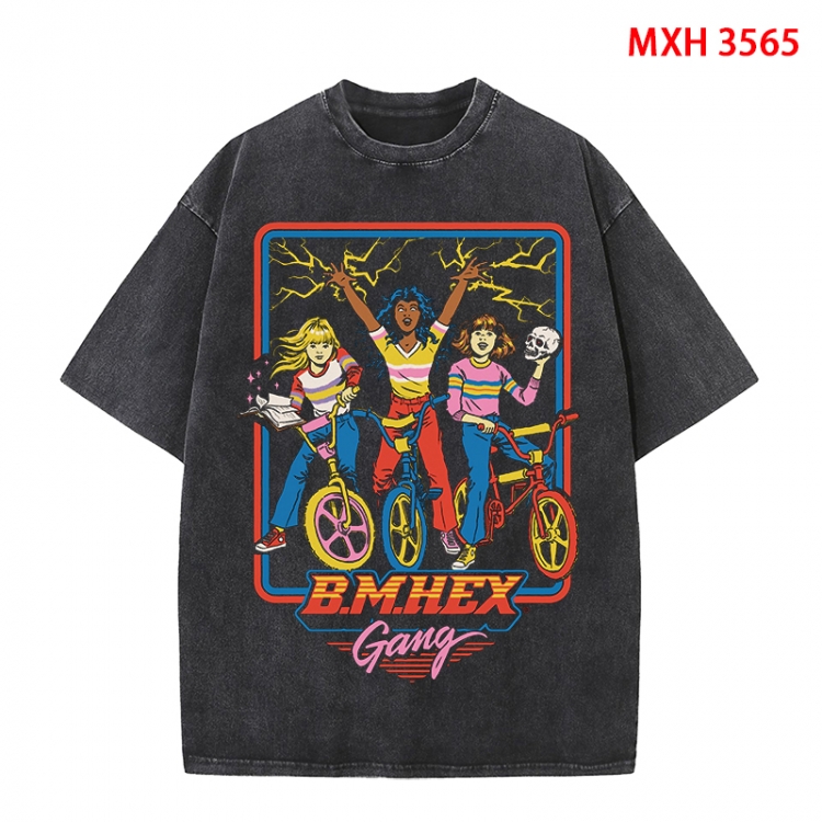 Evil illustration Anime peripheral pure cotton washed and worn T-shirt from S to 4XL MXH-3565