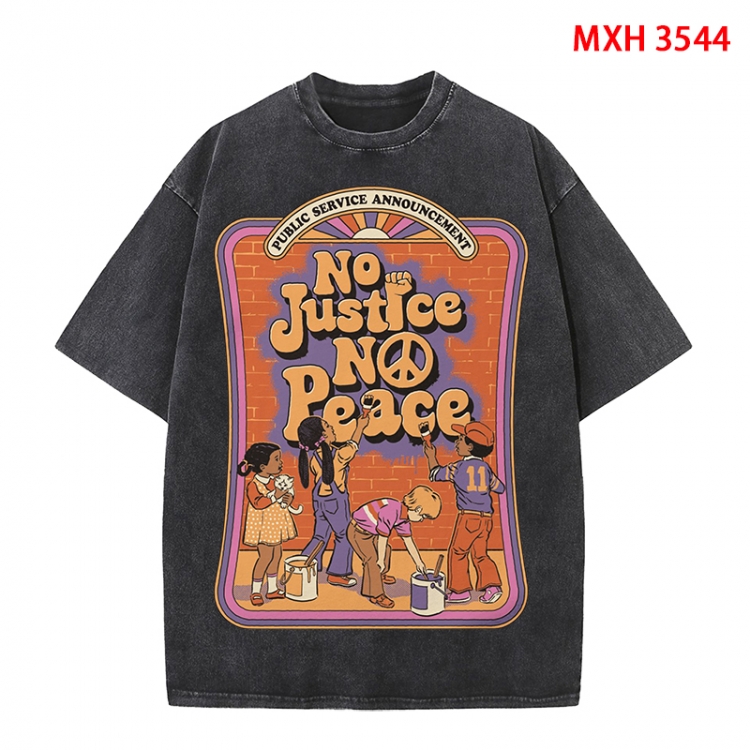 Evil illustration Anime peripheral pure cotton washed and worn T-shirt from S to 4XL MXH-3544