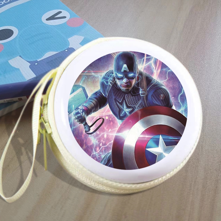 Captain America  Animation peripheral Tinning zipper zero wallet key bag