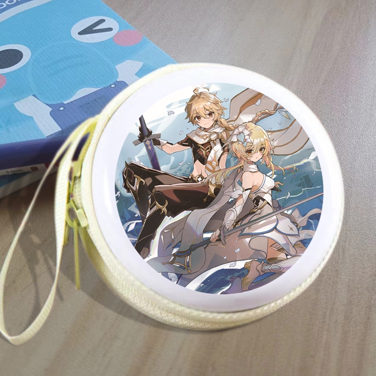Genshin Impact Animation peripheral Tinning zipper zero wallet key bag