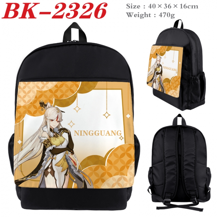 Genshin Impact Waterproof nylon canvas flip color picture backpack 40X36X16CM  BK-2326