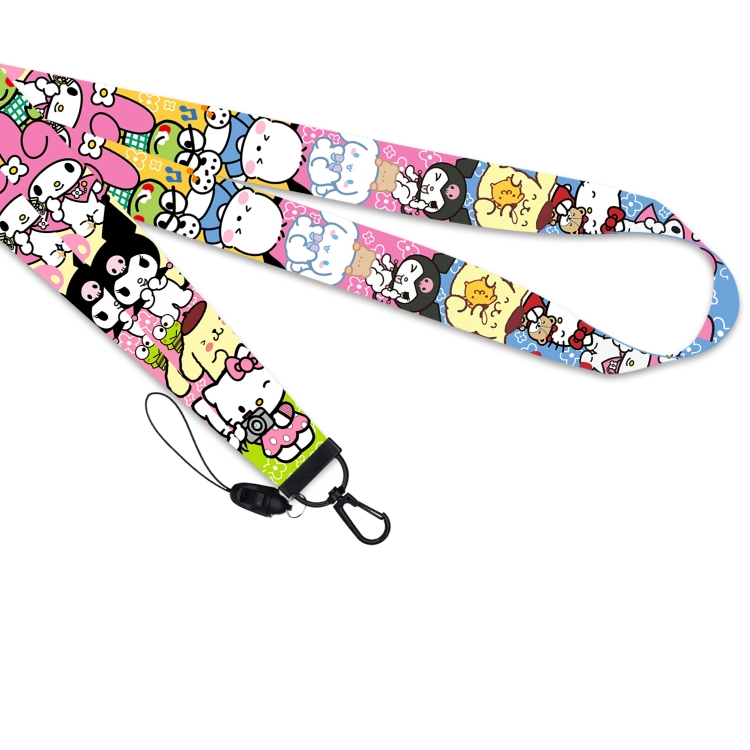 sanrio Black buckle long mobile phone lanyard 45cm price for 10 pcs