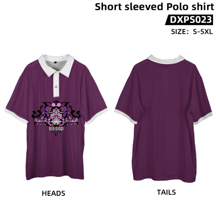One Piece Anime peripheral short sleeved POLO shirt from S to 5XL supports customization with pictures DXPS023