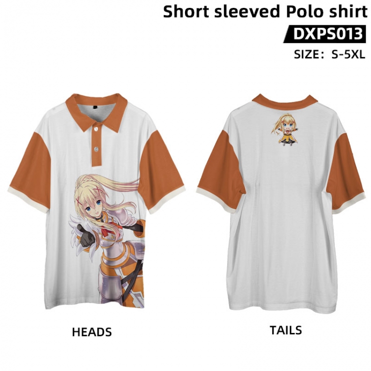 Blessings for a better world Anime peripheral short sleeved POLO shirt from S to 5XL supports customization with picture