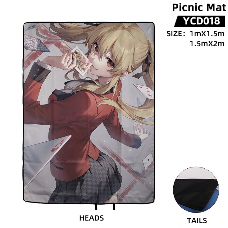 Kakegurui Anime surrounding picnic mat 100X150cm supports customization with a single image YCD018