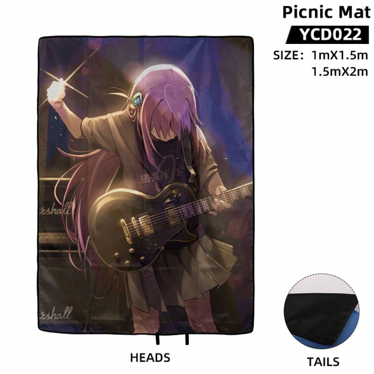 BOCCHI THE ROCK! Anime surrounding picnic mat 100X150cm supports customization with a single image YCD022