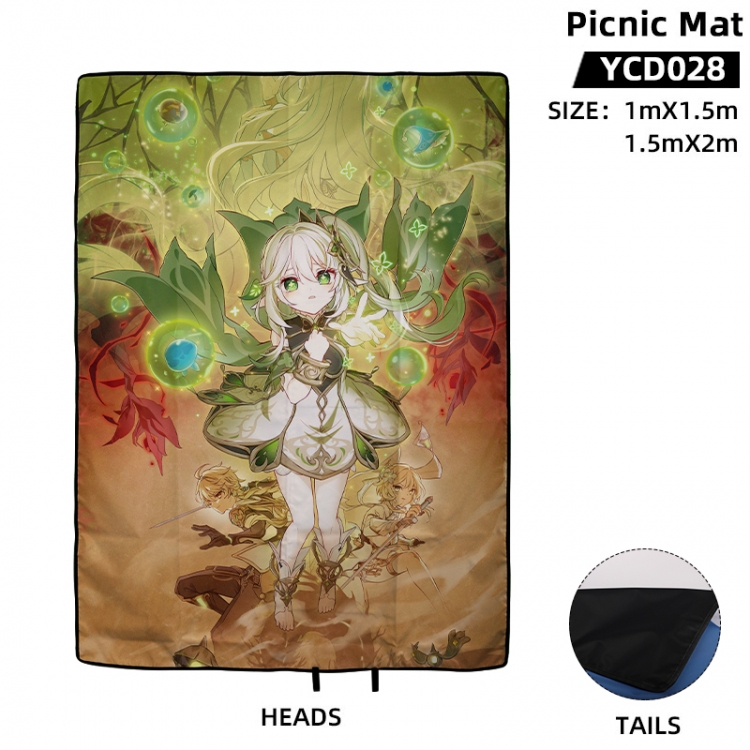 Genshin Impact Anime surrounding picnic mat 100X150cm supports customization with a single image YCD028