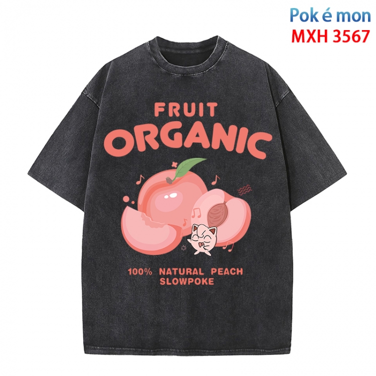 Pokemon Anime peripheral pure cotton washed and worn T-shirt from S to 4XL  MXH-3567