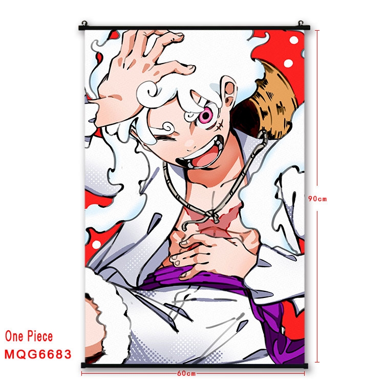 One Piece Anime black Plastic rod Cloth painting Wall Scroll 60X90CM MQG-6683
