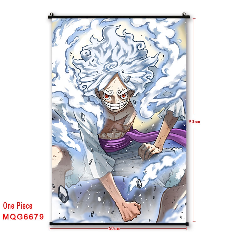 One Piece Anime black Plastic rod Cloth painting Wall Scroll 60X90CM  MQG-6679