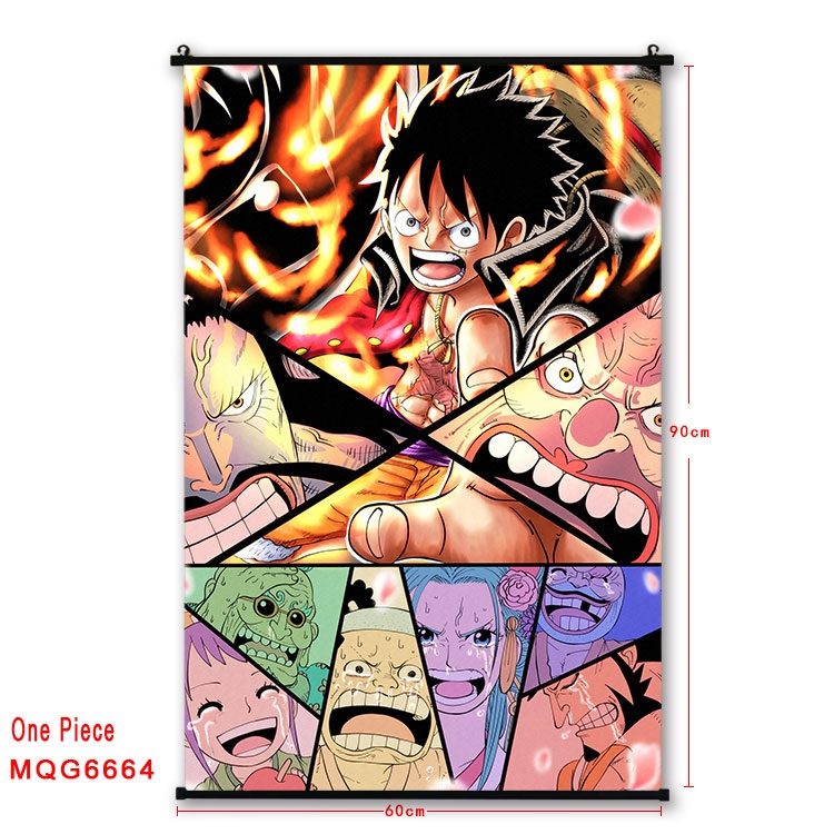 One Piece Anime black Plastic rod Cloth painting Wall Scroll 60X90CM MQG-6664