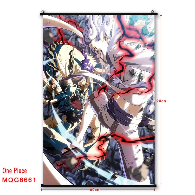 One Piece Anime black Plastic rod Cloth painting Wall Scroll 60X90CM  MQG-6661